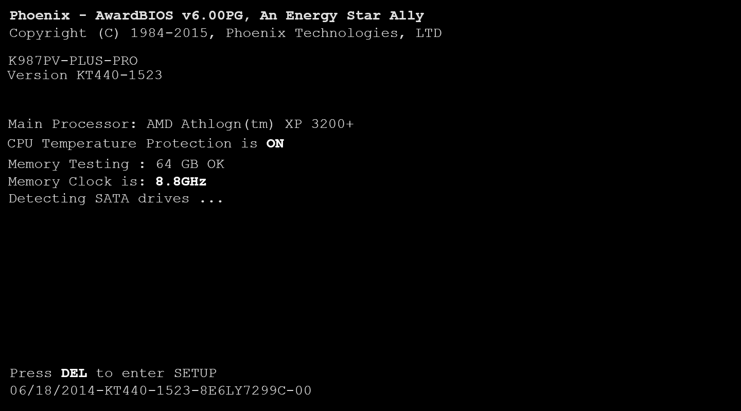 post screen showing bios version number 56a6fac03df78cf772913f50