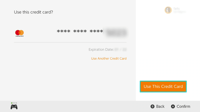 Käytä tätä Nintendo eShopissa merkittyä luottokorttipainiketta.