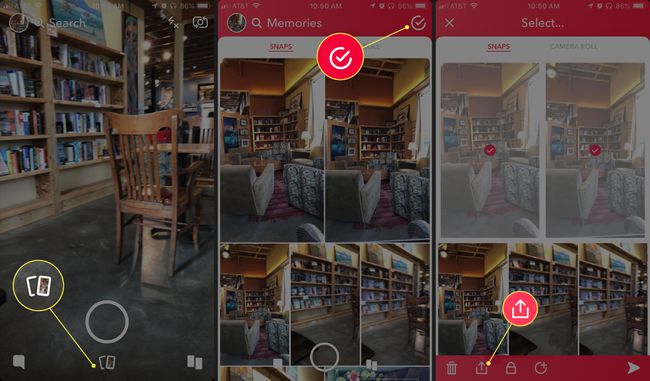 Kuvien tallentaminen Snapchat Memoriesista
