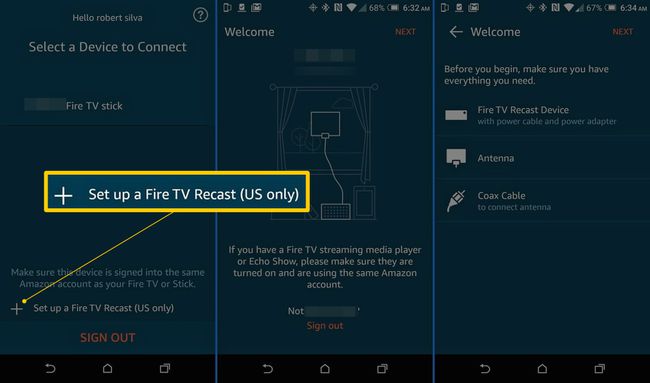 Amazon Fire TV Smartphone App - Valitse Fire TV Recast
