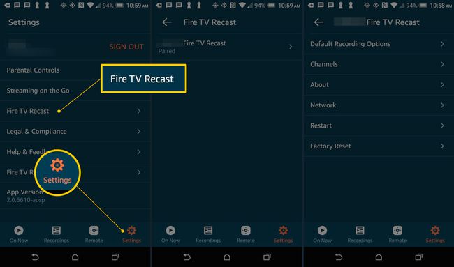 Fire TV Reshuffle -asetukset Fire TV Android -sovelluksessa