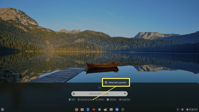 Kuvakaappaus Minecraft Launcherista Chromebookilla.