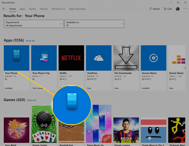 Puhelimesi kuvake Windows App Storessa