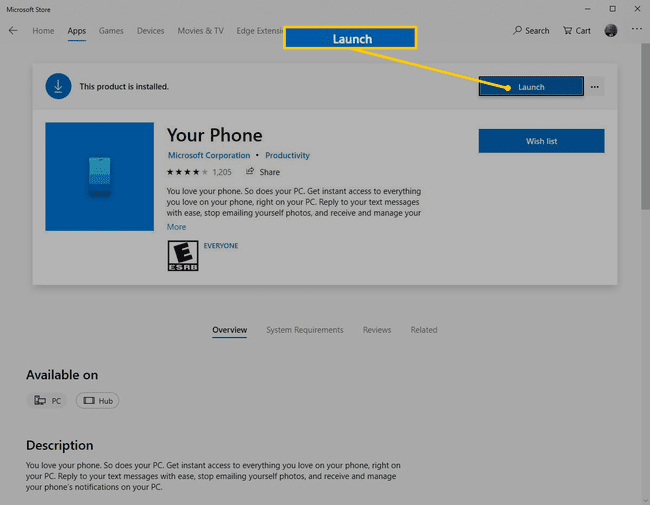 Koti-painike Microsoft Store for Your Phone -sovelluksessa