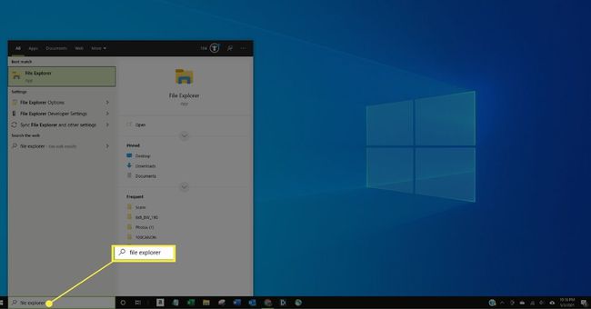 Etsi File Explorer Windows 10:ssä.