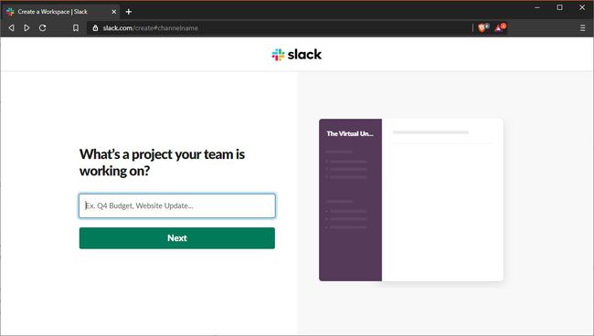 A screenshot of setting up Slack.