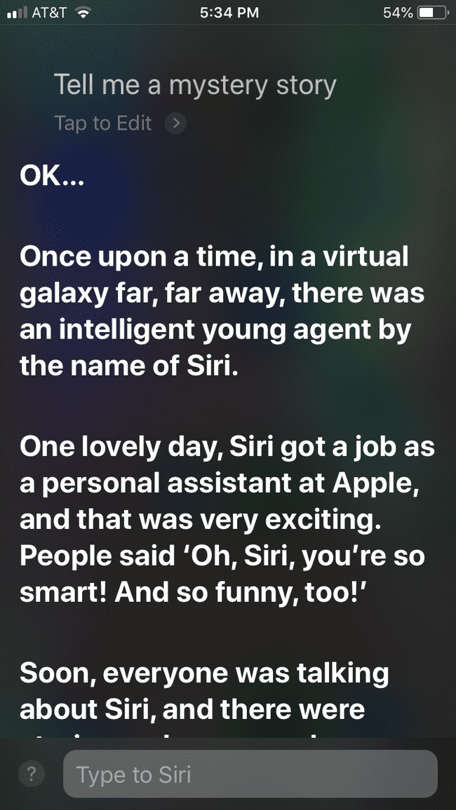 Siri, kerro minulle mystinen tarina