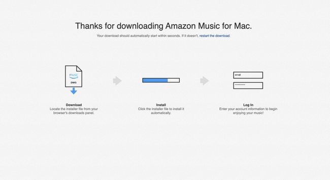 Amazon Music -verkkosovelluksen latausnäyttö