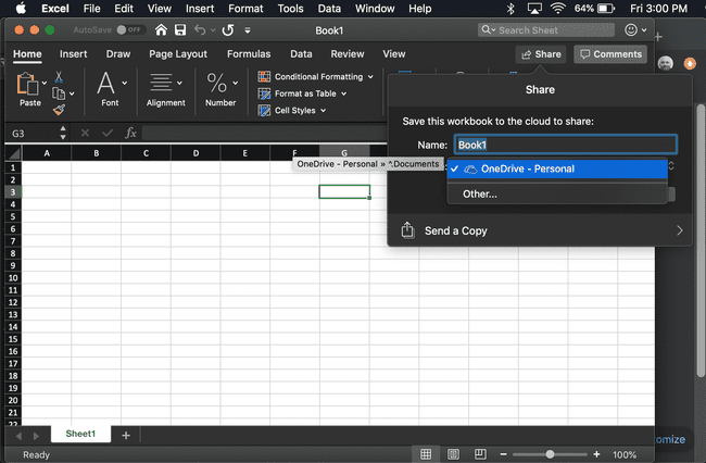 kuvakaappaus Excel Share -ikkunasta