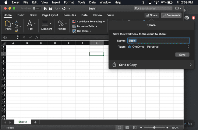 kuvakaappaus Excel Share -ikkunasta