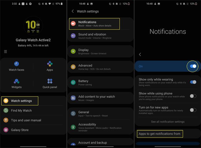 Säädä Galaxy Watchin ilmoitusasetuksia Galaxy Wearable -sovelluksesta.