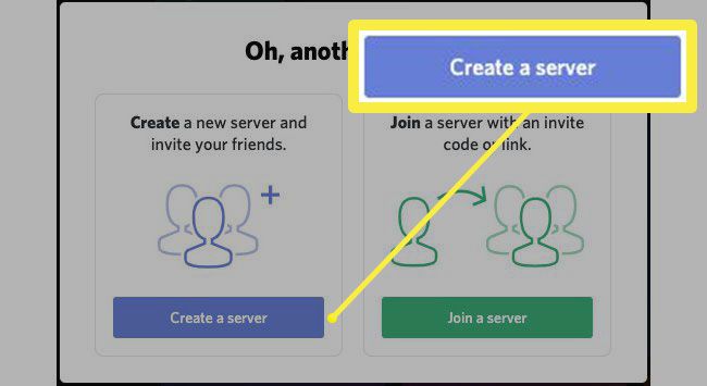 Painike uuden palvelimen luomiseksi Discordissa.