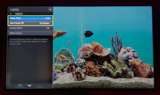 Vizio TV ajastimen asetukset.