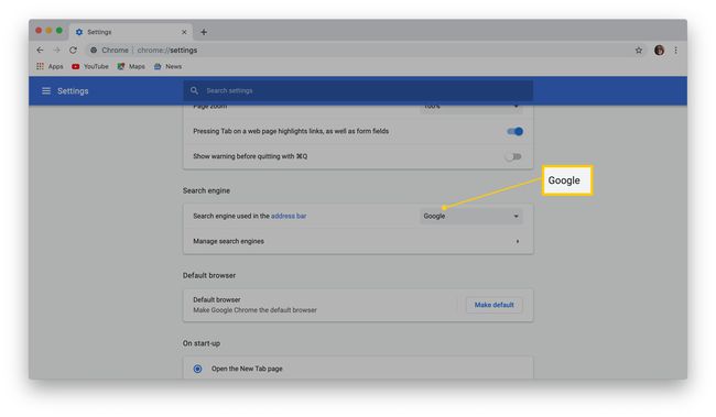 Missä voit muuttaa hakukonevalintaasi Google Chromessa