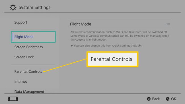 Nintendo Switch System Settings -näyttö