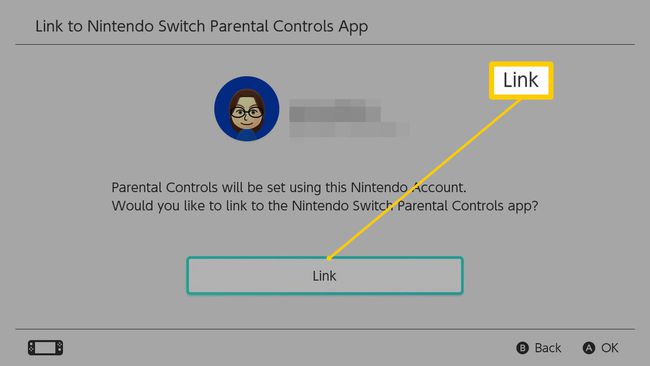 Nintendo Switch Parental Controls App Link -näyttö