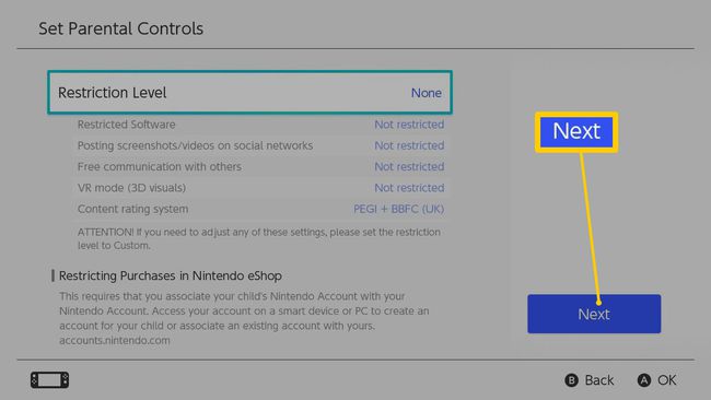 Nintendo Switch Parental Controls -asetusprosessi