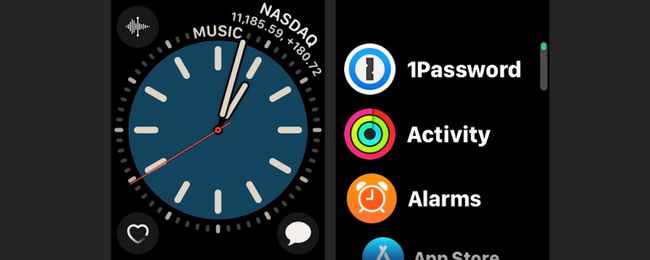 Paina Apple Watchin sivupainiketta ja selaa käynnissä olevia sovelluksia