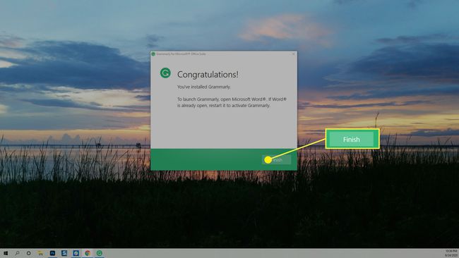 Viimeistele Grammarly for Word -asennusprosessi.