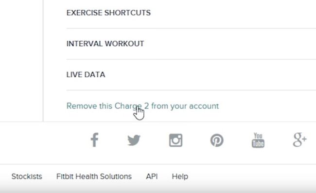 Poista Charge 2 Fitbit-tililtä