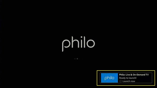 Philo-sovellus käynnistyy Fire TV Stickissä.