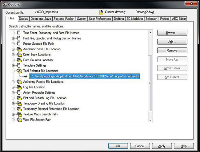 Kuvakaappaus AutoCAD Tool Paletin jakamisesta