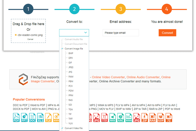 Kuinka muuntaa PNG-tiedosto verkossa FileZigZagilla