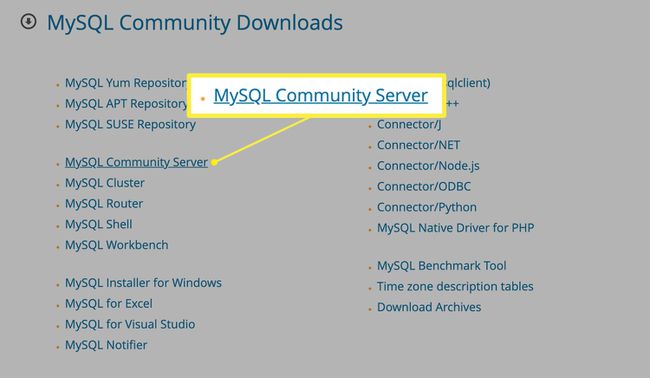 MySQL-yhteisölataukset, joissa yhteisöpalvelin on korostettuna