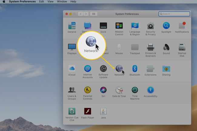 Verkko macOS:n järjestelmäasetuksissa