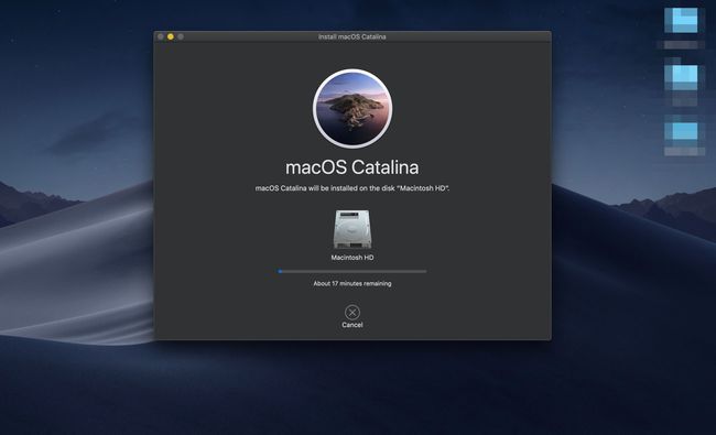 Päivittävän macOS Catalina -sovelluksen asentaminen