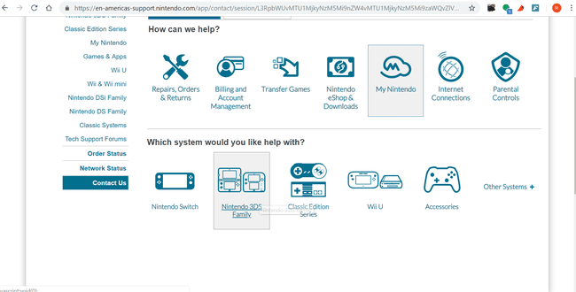 Valitse Nintendo 3DS Family.