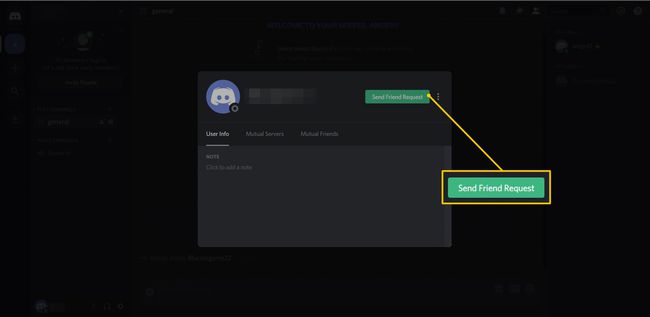 Lähetä kaveripyyntö -painike Discord-profiilisivulta