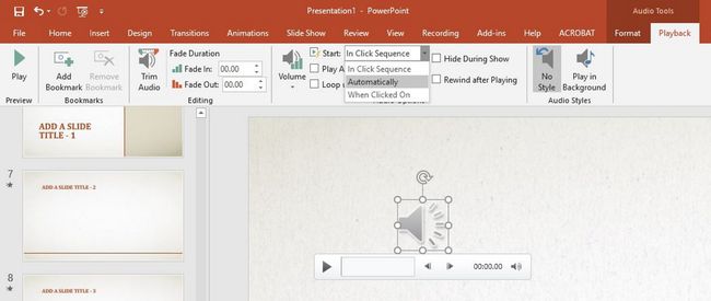 powerpoint-äänen automaattinen toisto