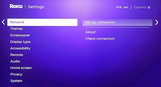 Roku-asetukset — Verkko — Määritä yhteys