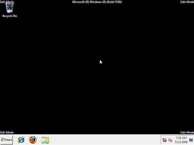 Kuvakaappaus vikasietotilasta Windows 7:ssä