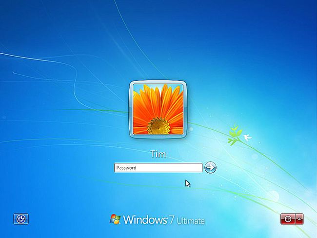 Kuvakaappaus Windows 7 -kirjautumisnäytöstä
