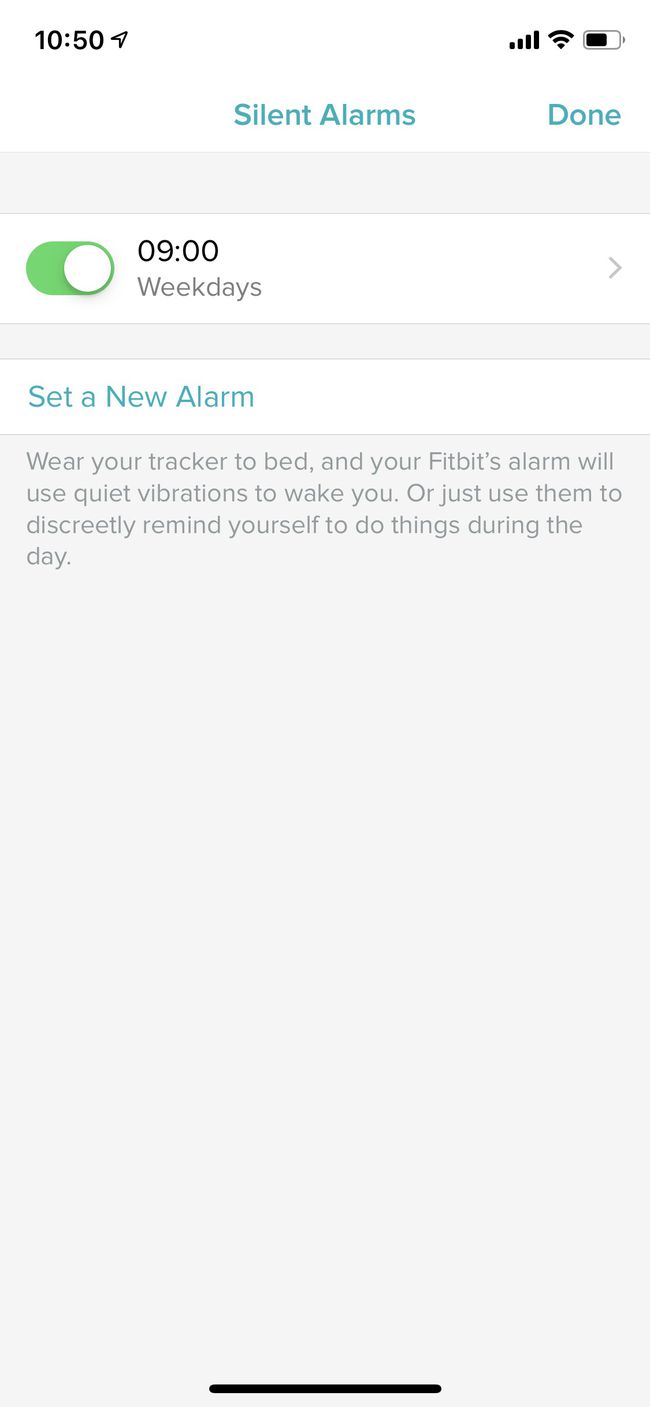 Fitbit-sovelluksen Hiljaiset hälytykset -näyttö