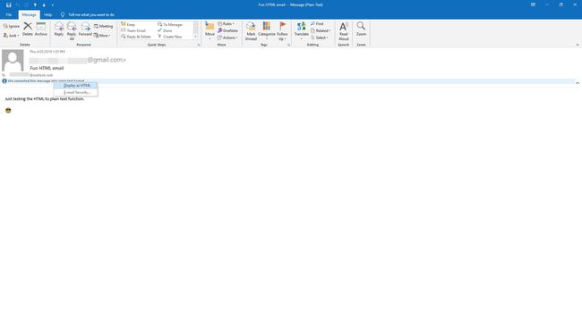 Tarkastele sähköpostia HTML-muodossa Outlookissa.