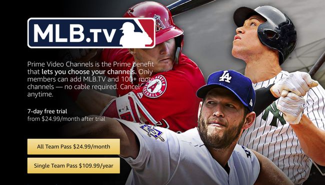 Napsauta vaihtoehtoa tilataksesi MLB.tv:n