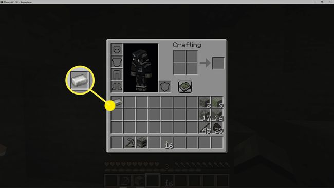 Kuvakaappaus rautamalmista Minecrafttissa.