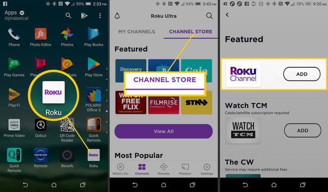 Roku Mobile App - Roku-kanavan lisääminen