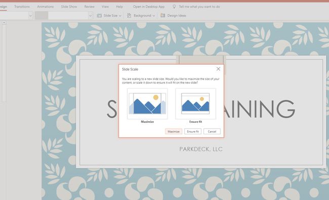 Slide Scale PowerPoint Onlinessa