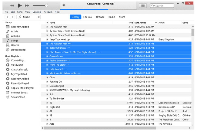 iTunes Musicin muunnosprosessi Windows 8:ssa