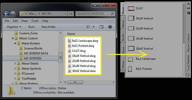 Lisää palettiin AutoCAD-työkalut