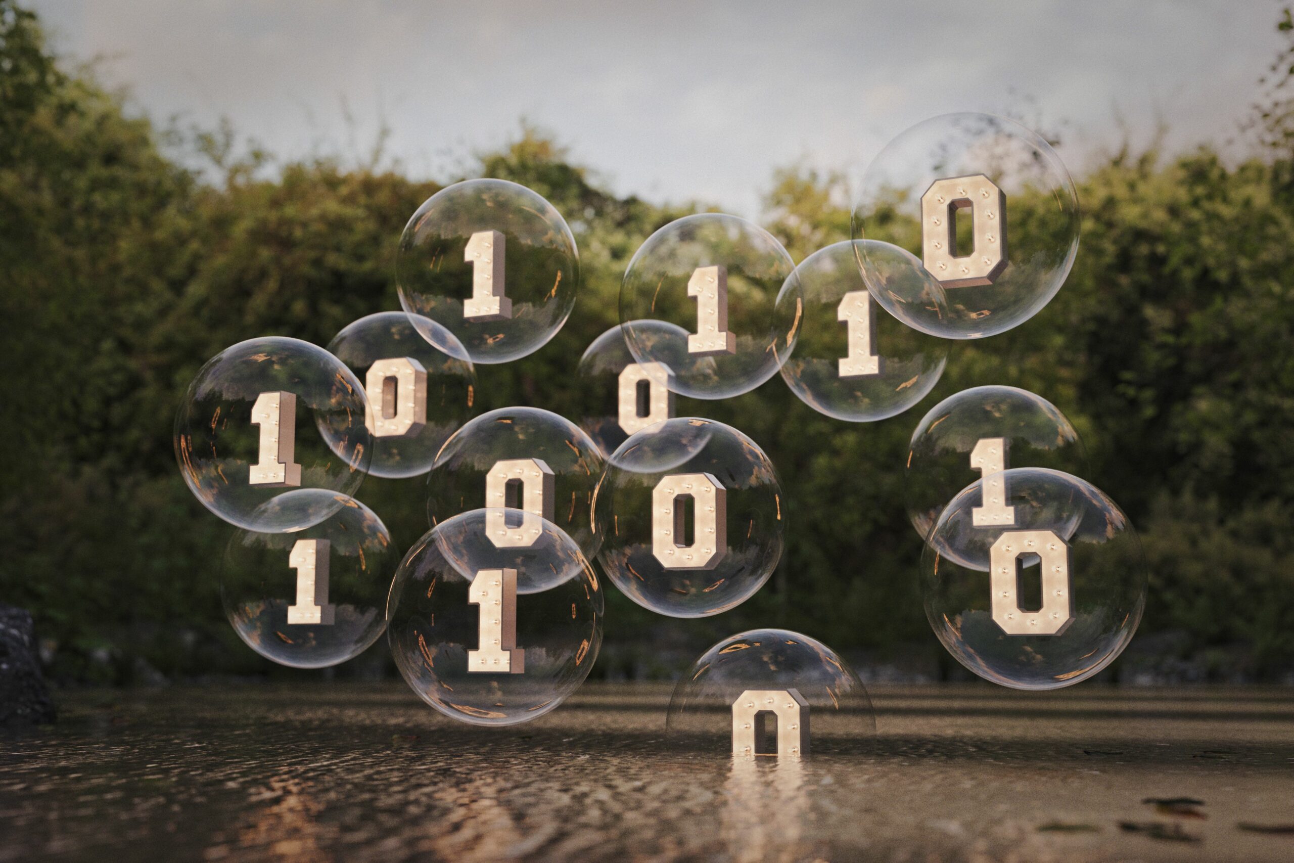 binary code floating in bubbles above river 916191726 5bec6e89c9e77c002630cf1f scaled