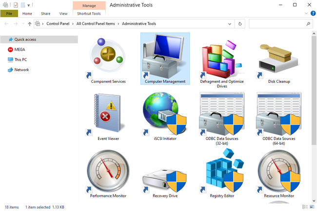 Hallintatyökalut Windows 10:ssä