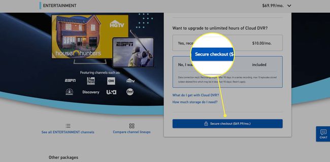 DirecTV Stream -asiakas ostaa paketin