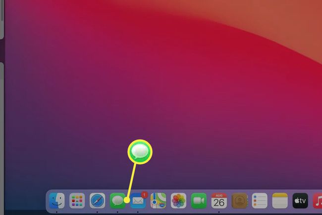 Viestit-sovellus macOS:n tehtäväpalkissa