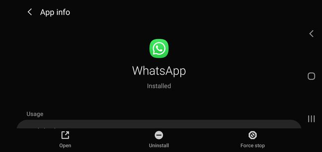 Kuvakaappaus WhatsAppin poistamisesta