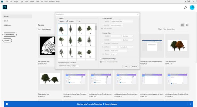 Pura kuvat PDF-tiedostosta Photoshopissa.